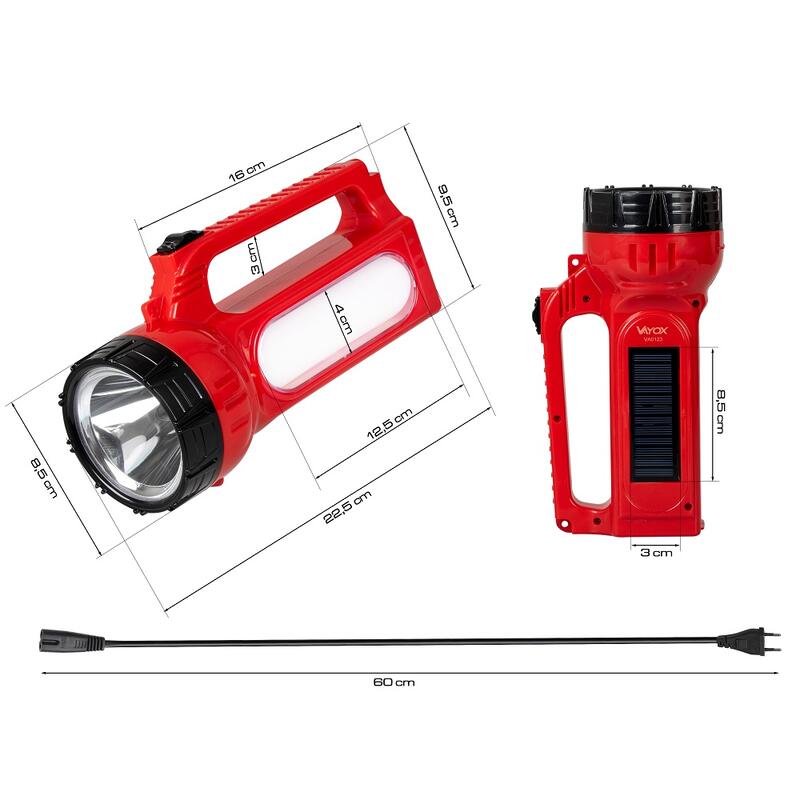 Projecteur Vayox VA0123 avec éclairage latéral et solaire