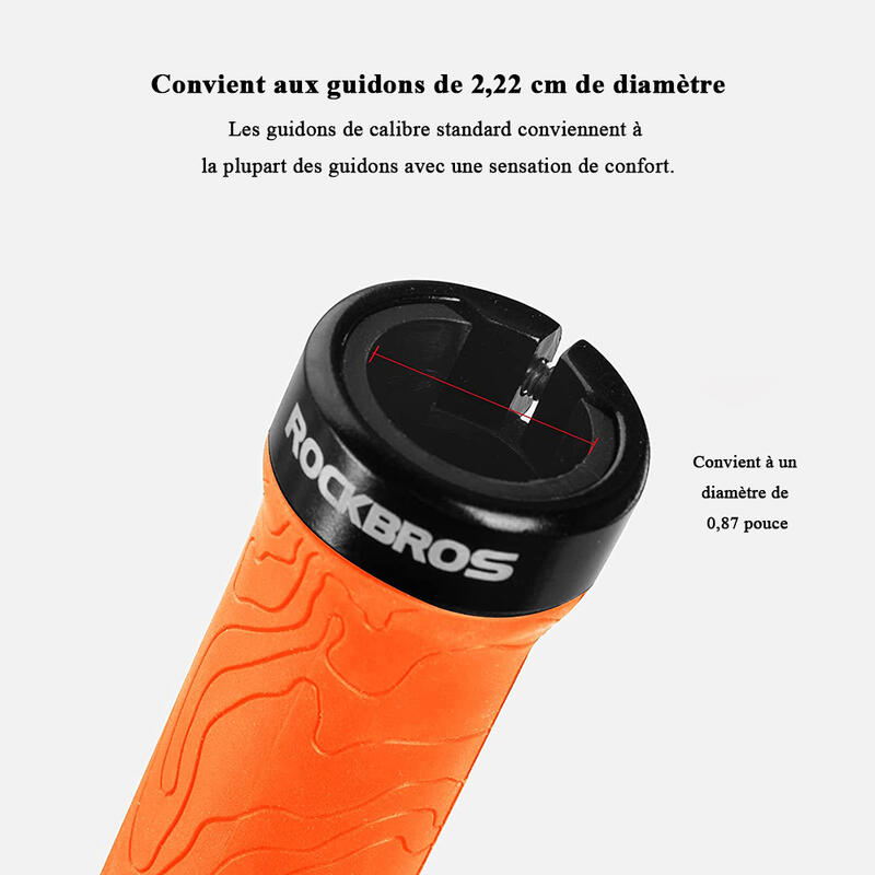 Poignées de Guidon de Vélo Poignée de VTT Ergonomique Double Verrouillages