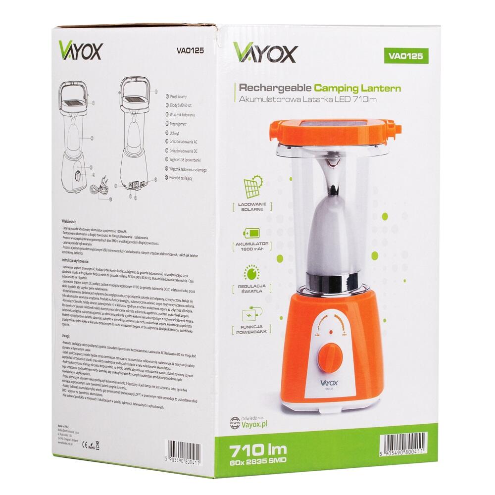 Lanterna da campeggio Vayox VA0125 con pannello solare e powerbank 7/7