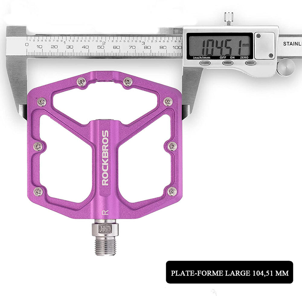 Pédale Vélo en Alliage d'aluminium Pour Vélo Bicyclette Cyclisme VTT Violet 4/7