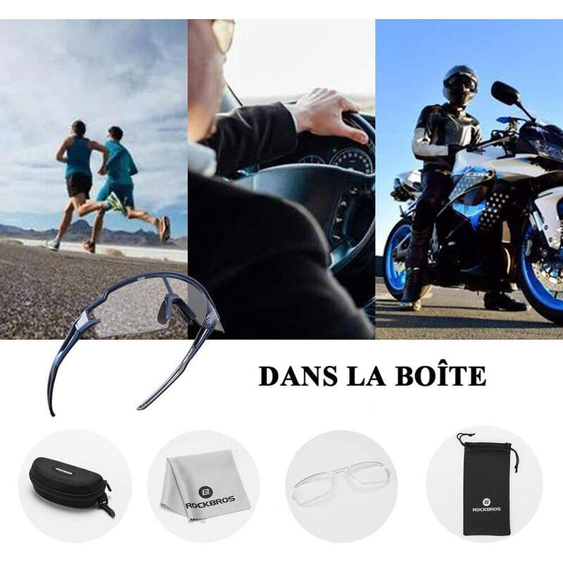 Lunette de Soleil Sport Lunette Soleil Photochromique Protection UV400