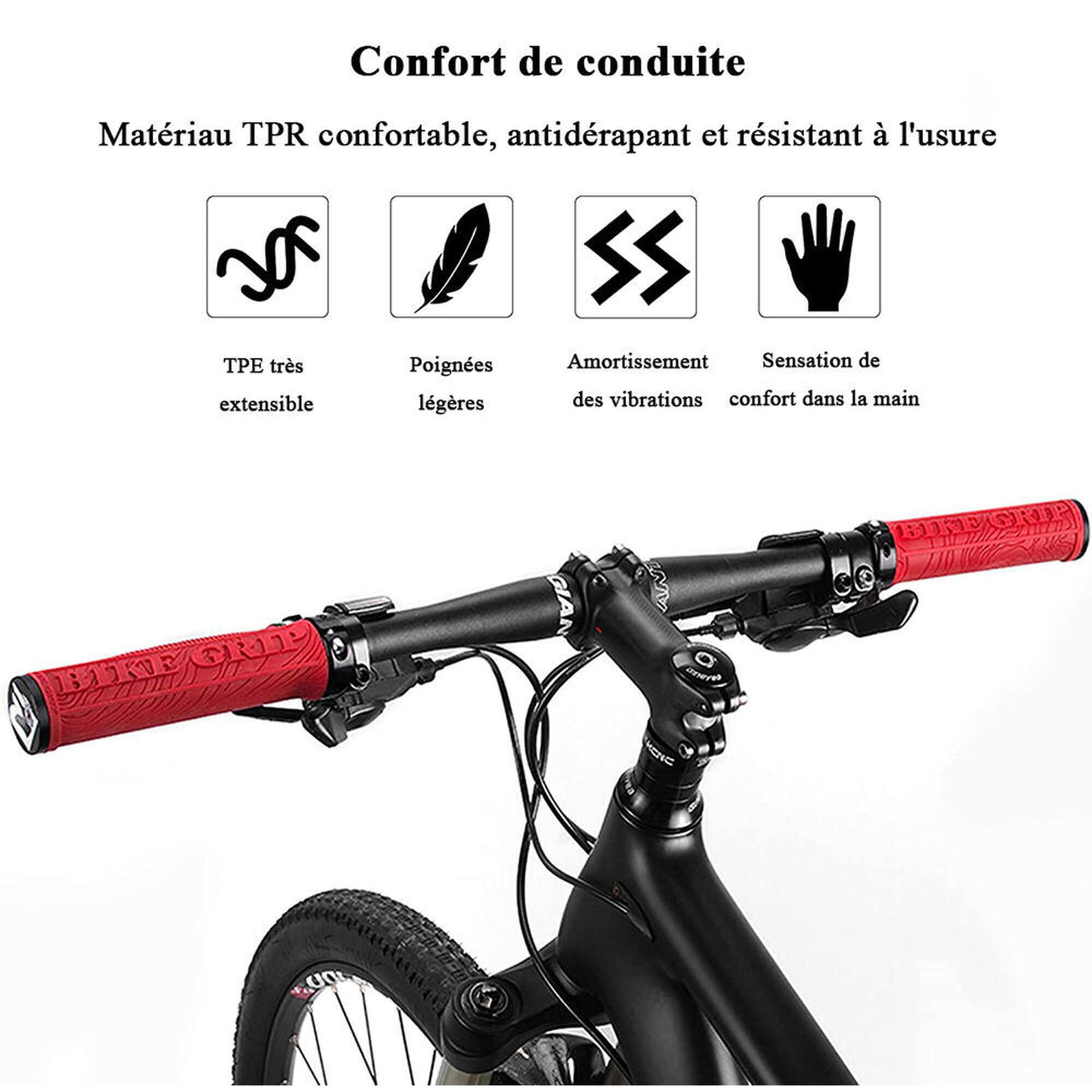 Poignées de Guidon de Vélo Poignée de VTT Ergonomique Double Verrouillages 4/7