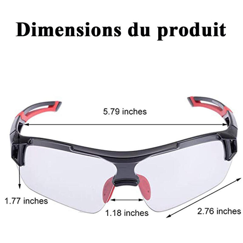 Lunettes de Soleil Photochromiques Lunettes Vélo Anti-UV400 Multi-Sport