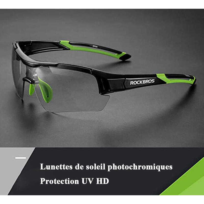 Lunettes de Soleil Photochromiques Lunettes Vélo Anti-UV400 Multi-Sport