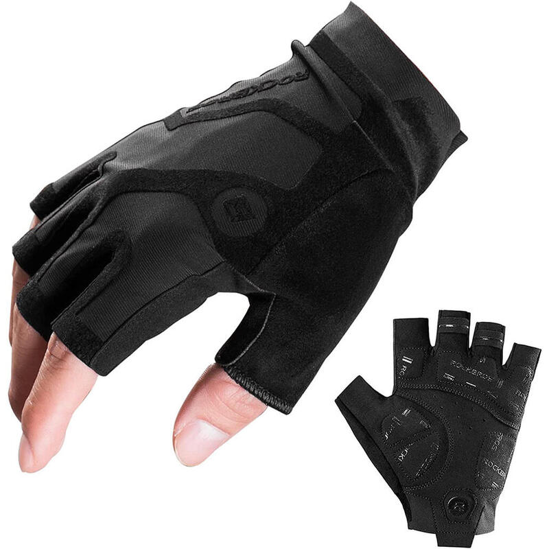 Gants Demi-Doigts de Sport Anti-choc Gants de Cyclisme Noir