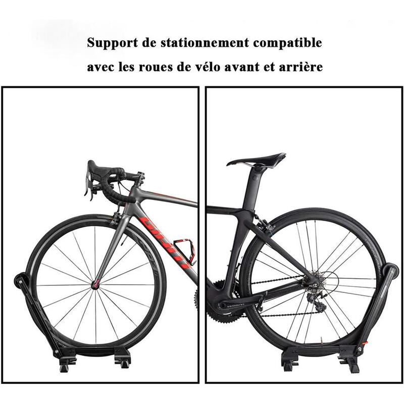 Support de Vélo Sol Râtelier Porte Vélo pour Roue Fixé Stable Fixé Stable Noir