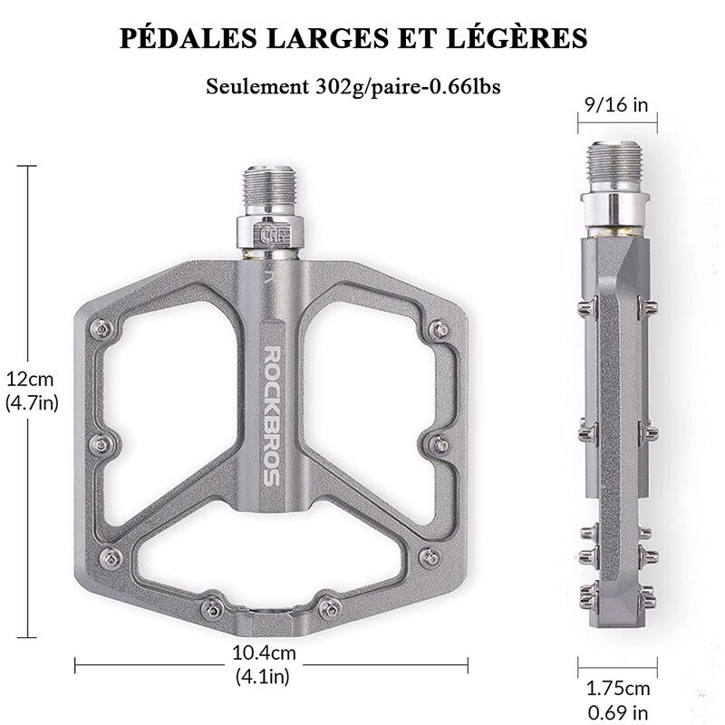 Pédale Vélo en Alliage d'aluminium Pour Vélo Bicyclette Cyclisme VTT Titane