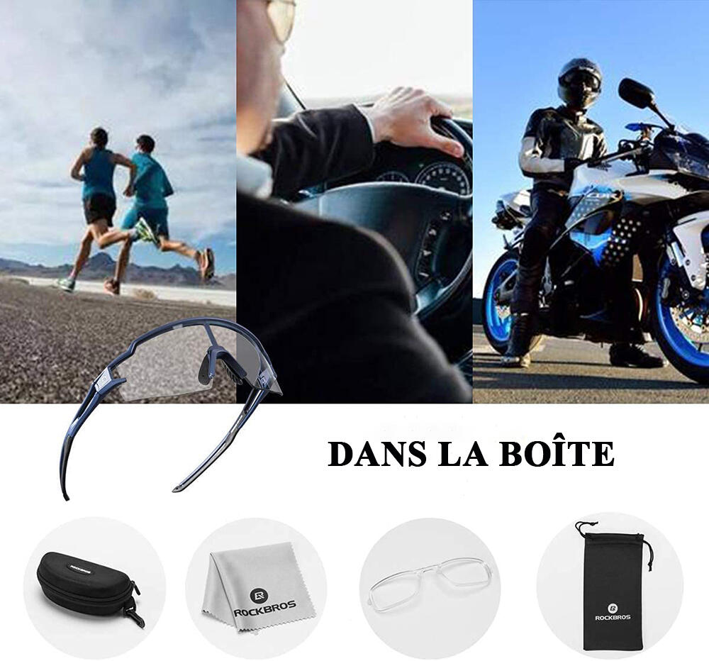 Lunette de Soleil Sport Lunette Soleil Photochromique Protection UV400 7/8