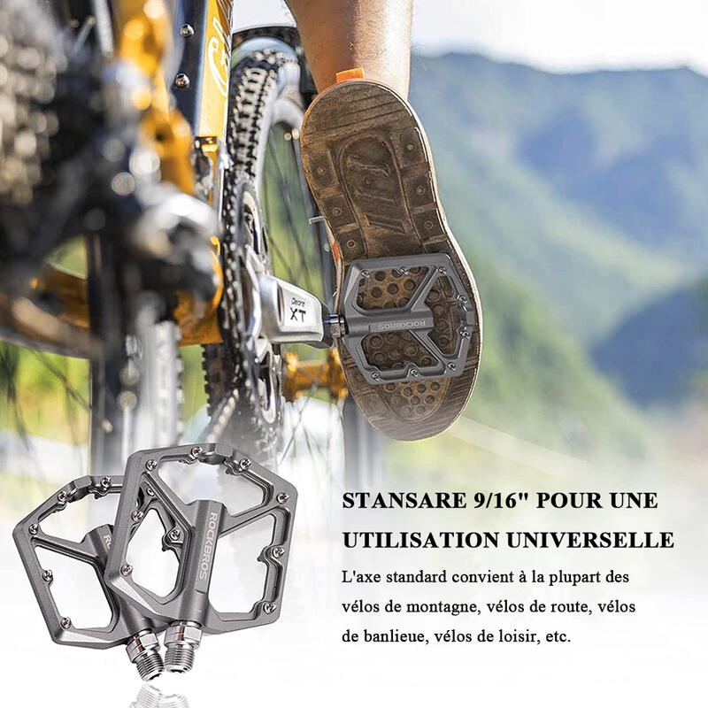 Pédale Vélo en Alliage d'aluminium Pour Vélo Bicyclette Cyclisme VTT Titane