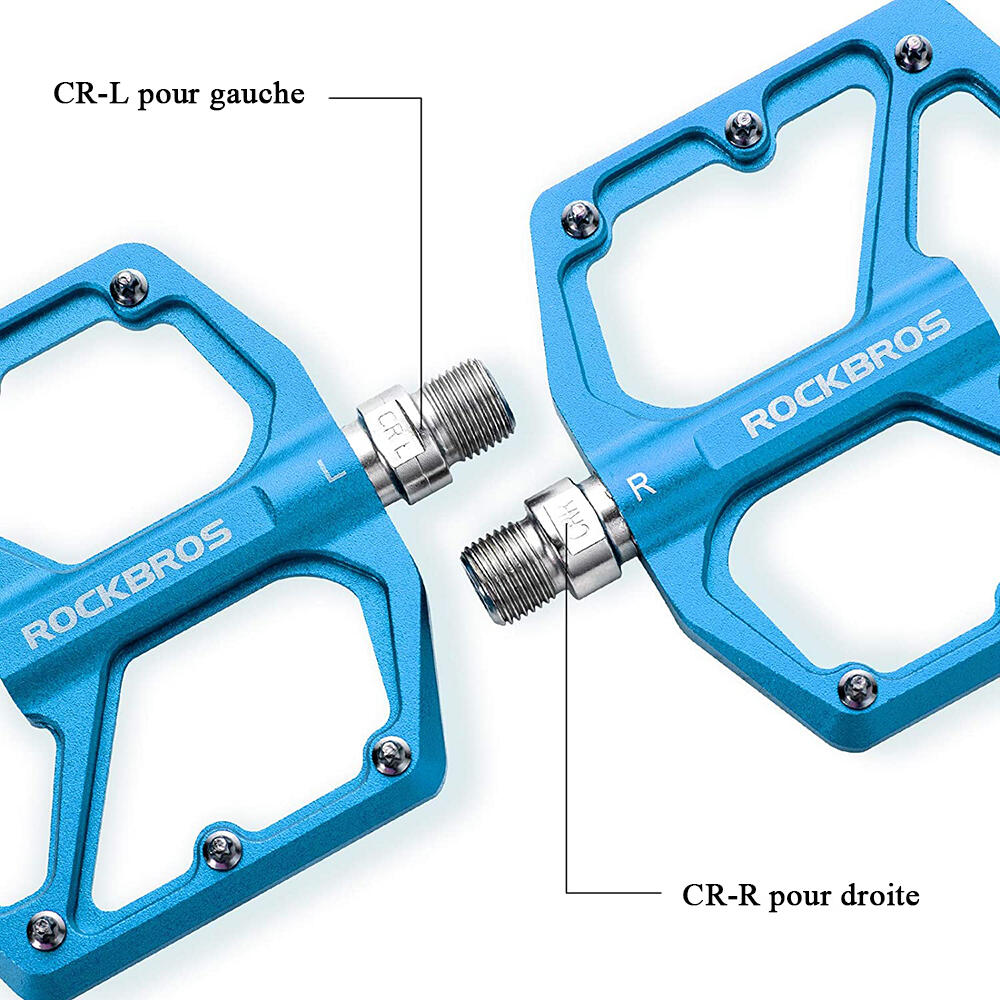 Pédale Vélo en Alliage d'aluminium Pour Vélo Bicyclette Cyclisme VTT Bleu 5/7