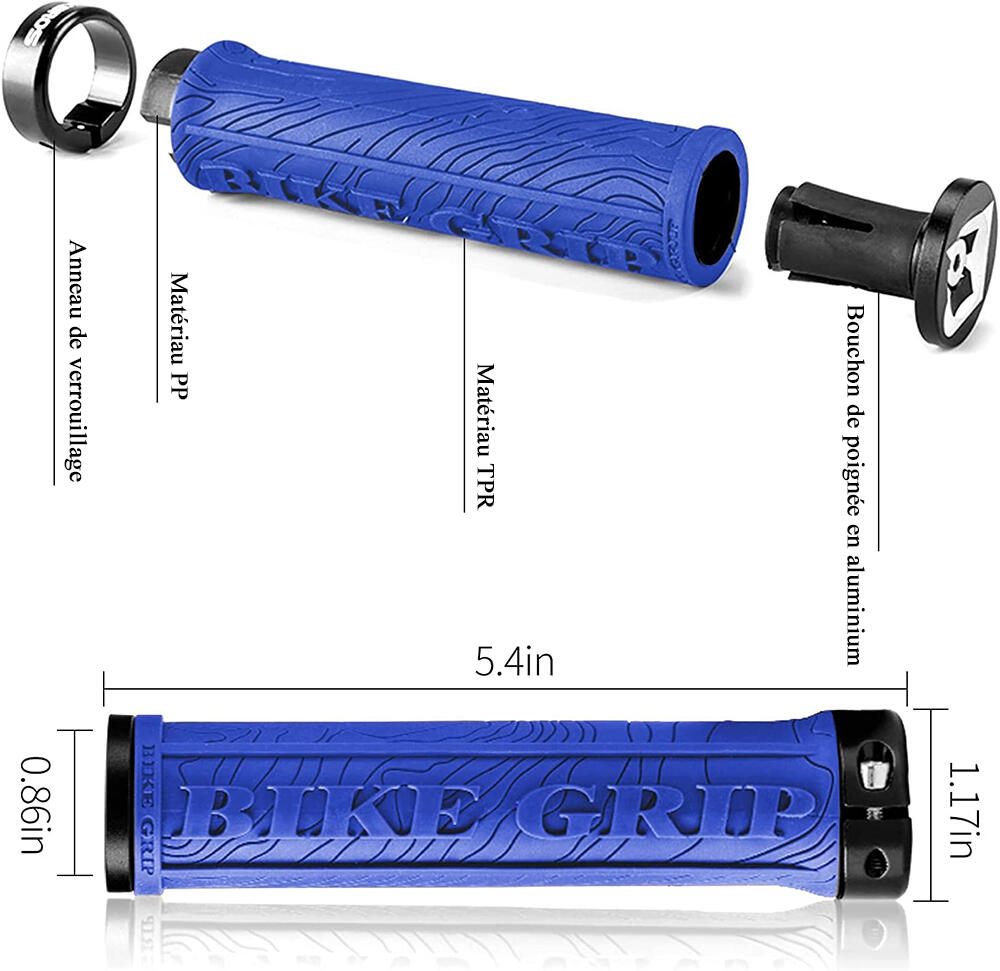 MUYDZ Poignées de guidon de vélo ergonomiques en caoutchouc antidérapant pour VTT, vélo de route, VTT et vélos hybrides – Poignée de rechange confortable absorbant les chocs (section générale