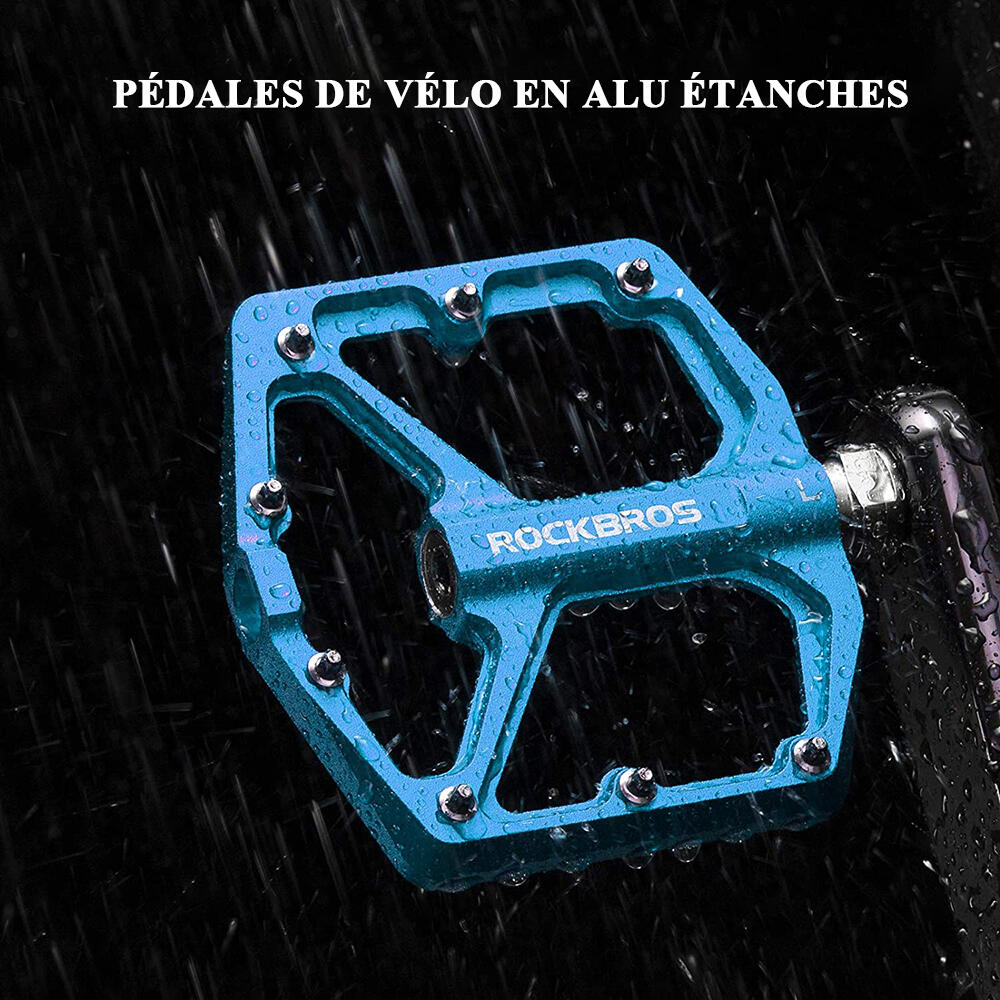 Pédale Vélo en Alliage d'aluminium Pour Vélo Bicyclette Cyclisme VTT Bleu 2/7