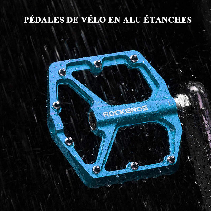 Pédale Vélo en Alliage d'aluminium Pour Vélo Bicyclette Cyclisme VTT Bleu