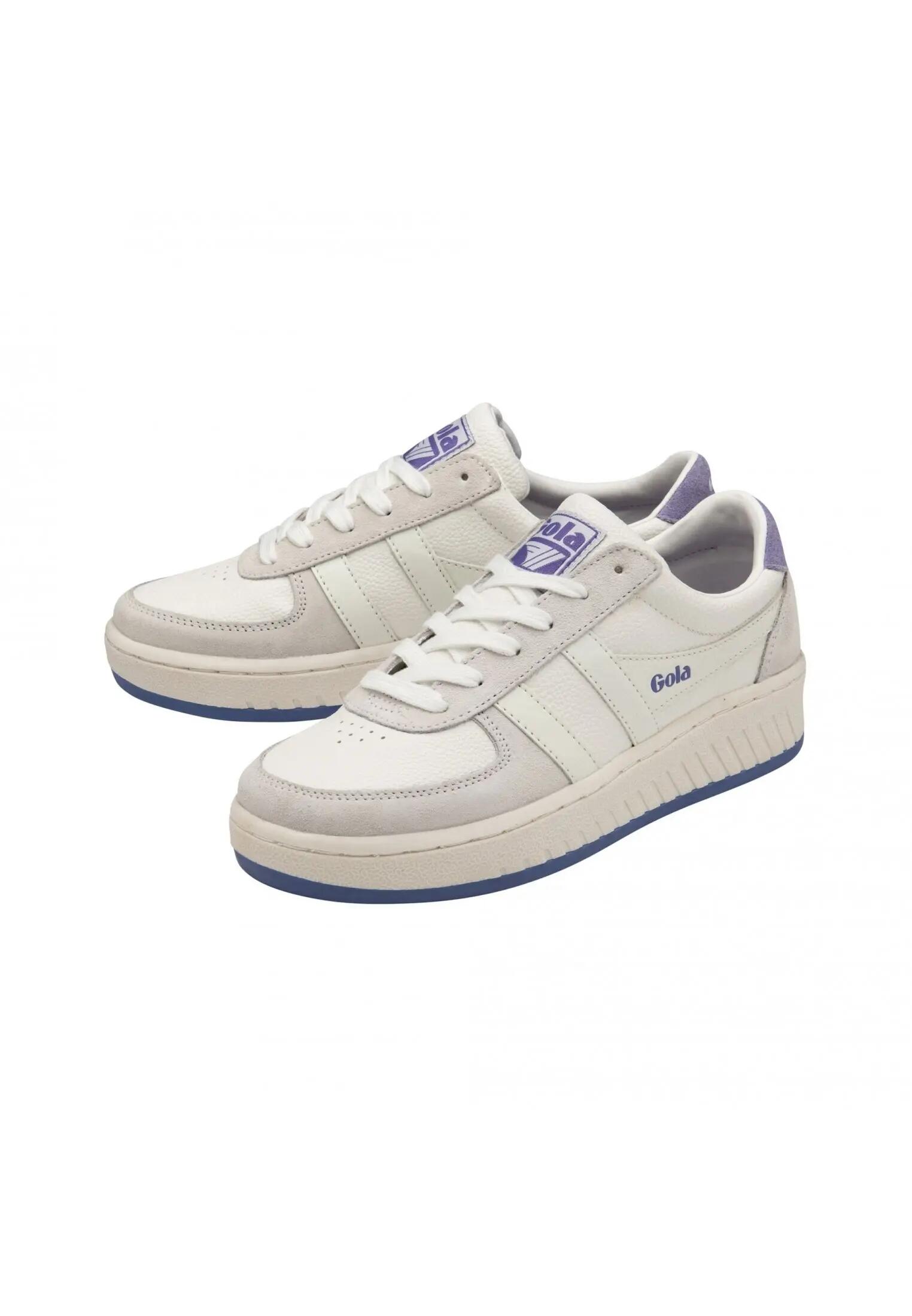 Gola Damen CLB513-WV WHITE/LAVENDER Klassischer Schnürschuh  in weiß 3/4