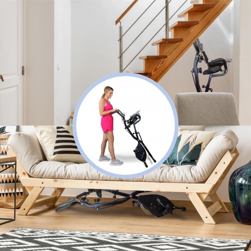 Hometrainer 2,5kg Inklapbaar LCD scherm Multifunctioneel Fiets Polsslagmeter 4/7