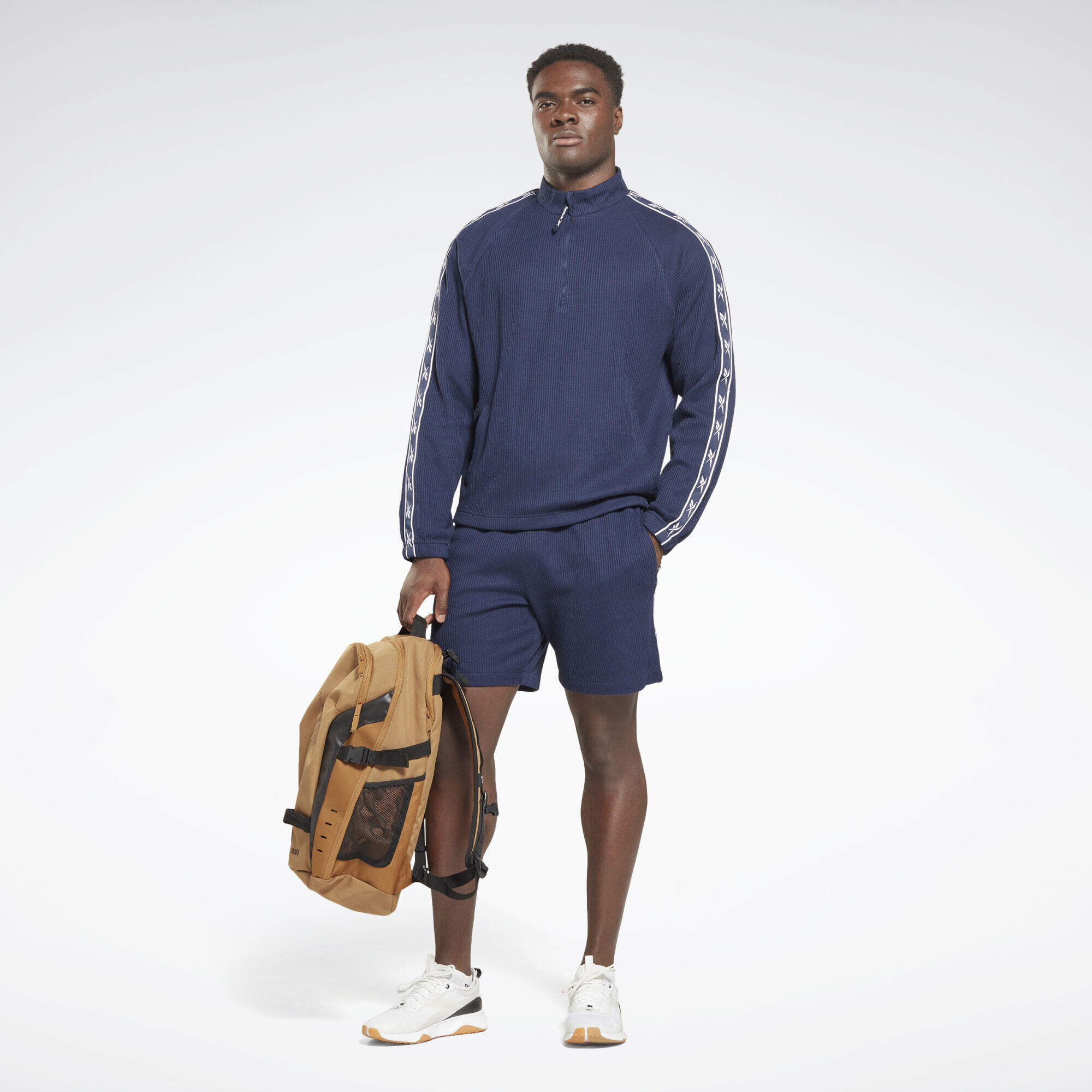 Reebok Identity Vector Tape Waffle 1/4 Zip Top 3/6