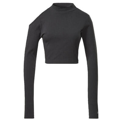 Yoga cotton rib long sleeve top