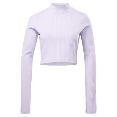 Yoga cotton rib long sleeve top