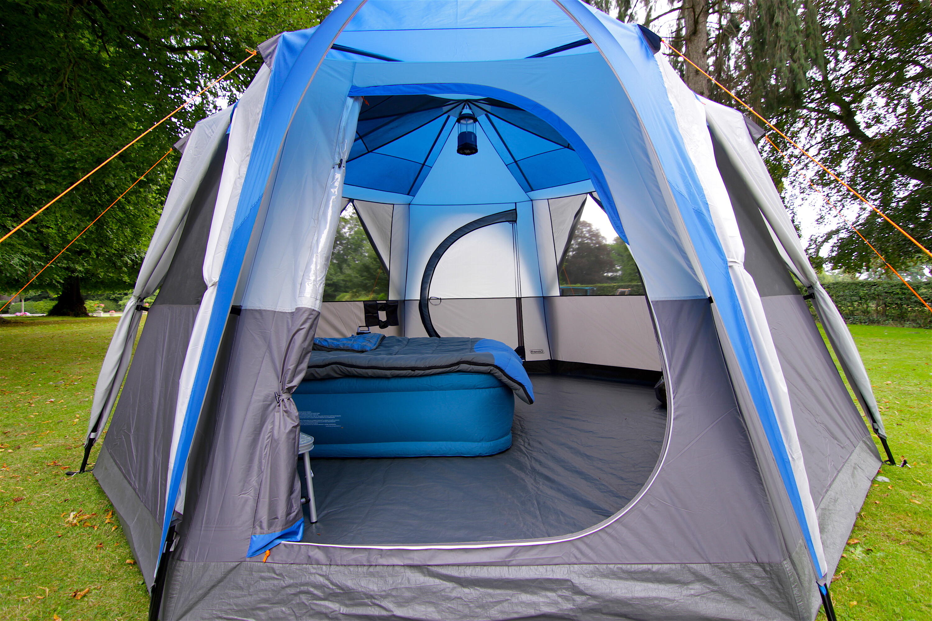 Coleman Cortes Octagon 8 Person Family Camping Tent Blue/Grey 4/7