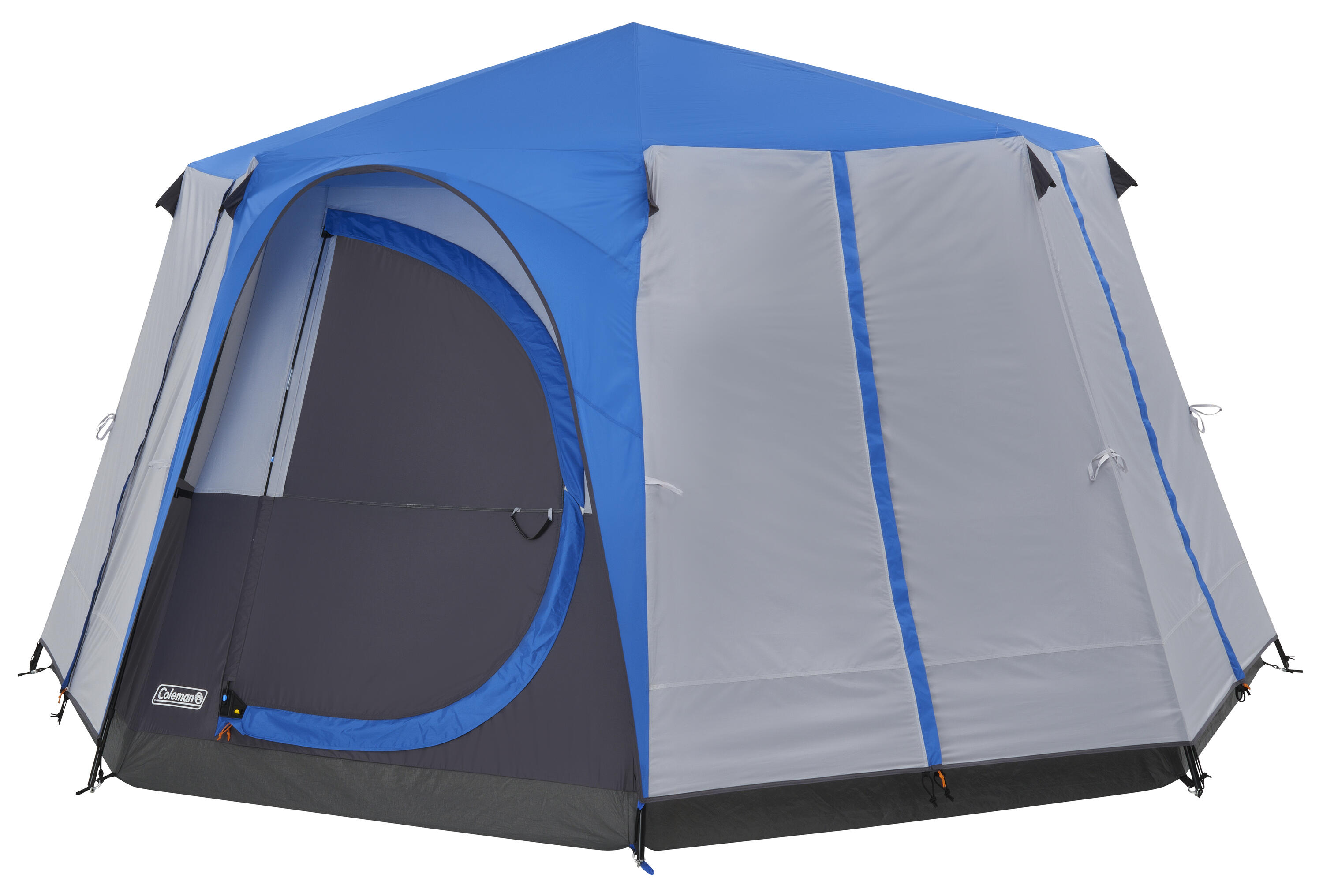 Coleman Cortes Octagon 8 Person Family Camping Tent Blue/Grey 2/7