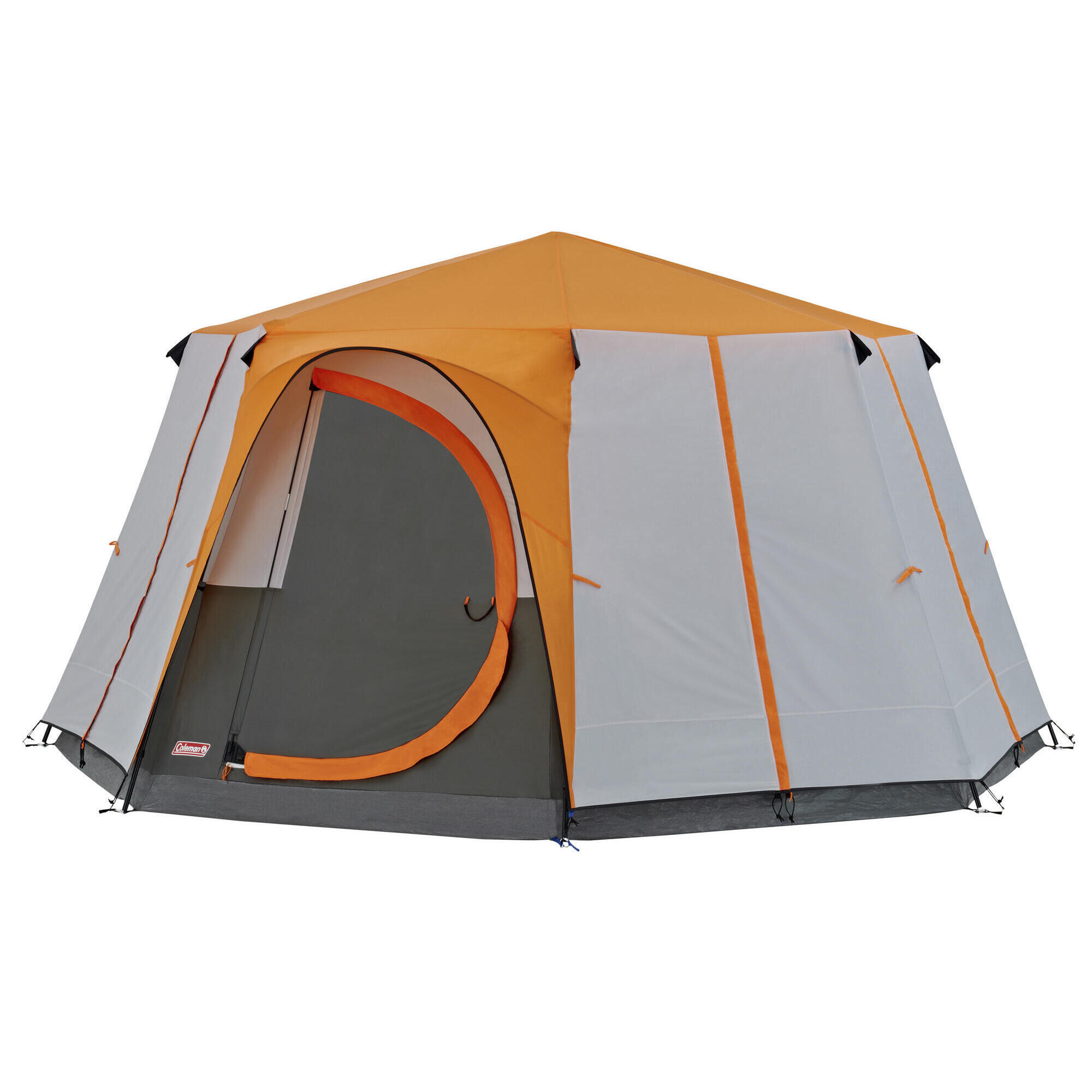 Coleman Cortes Octagon 8 Person Family Camping Tent Orange 2/7