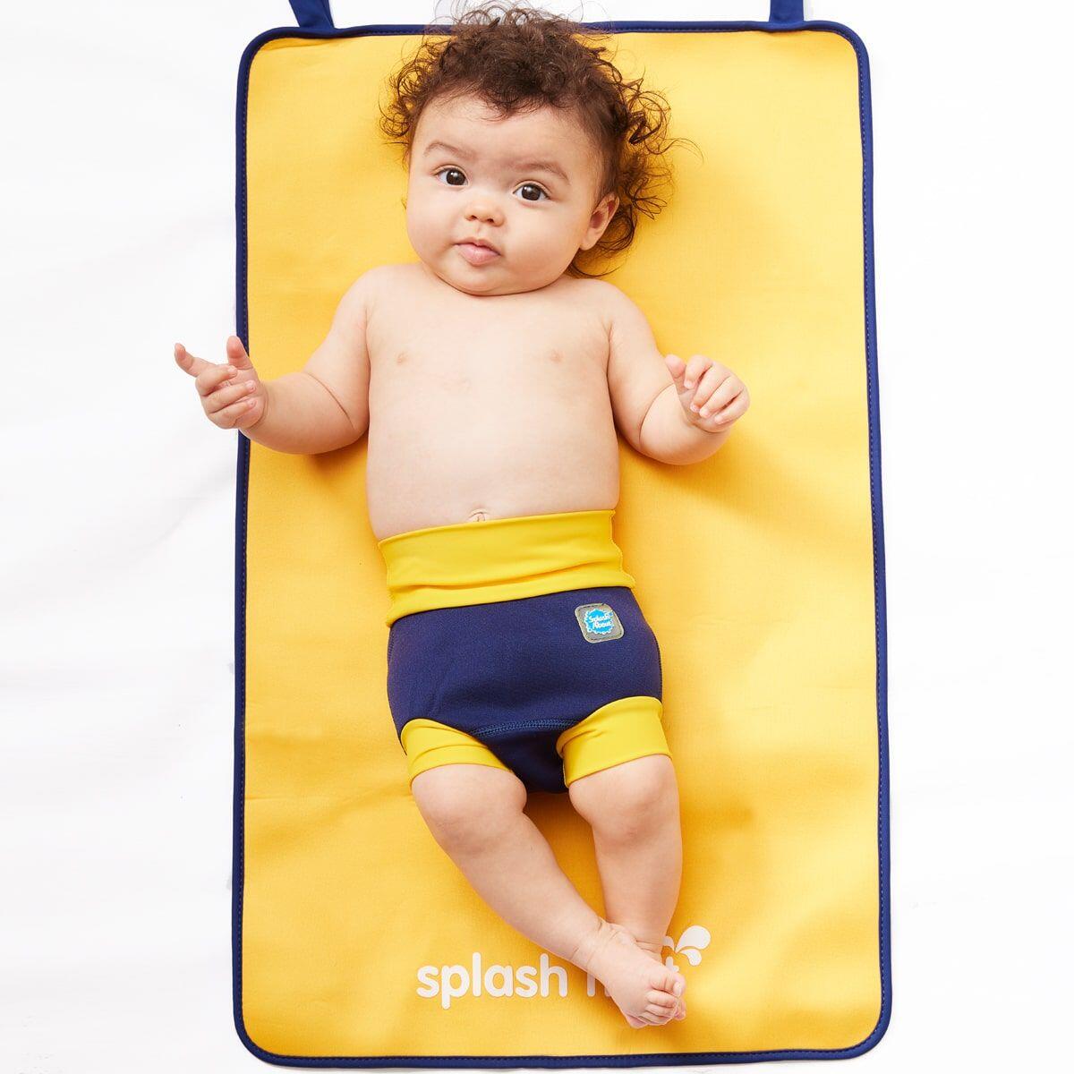 Splash About Baby & Toddler Happy Nappy Duo Reusable Swim Nappy Navy/Yellow 3/6