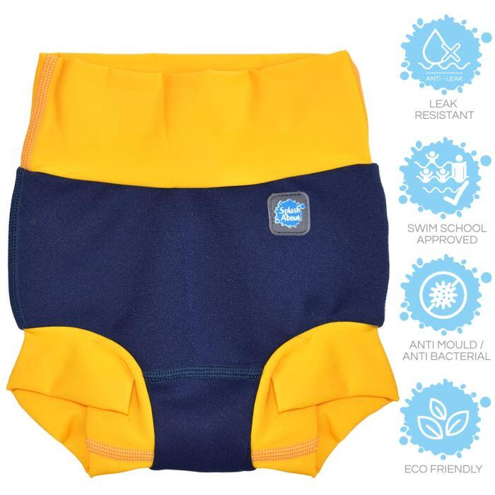 Splash About Baby & Toddler Happy Nappy Duo Reusable Swim Nappy Navy/Yellow 6/6