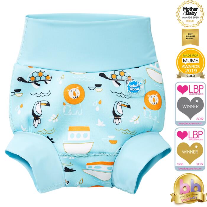 Pañal de Natación Reutilizable - Happy Nappy - Noah's Ark - Teal Blue 4/4
