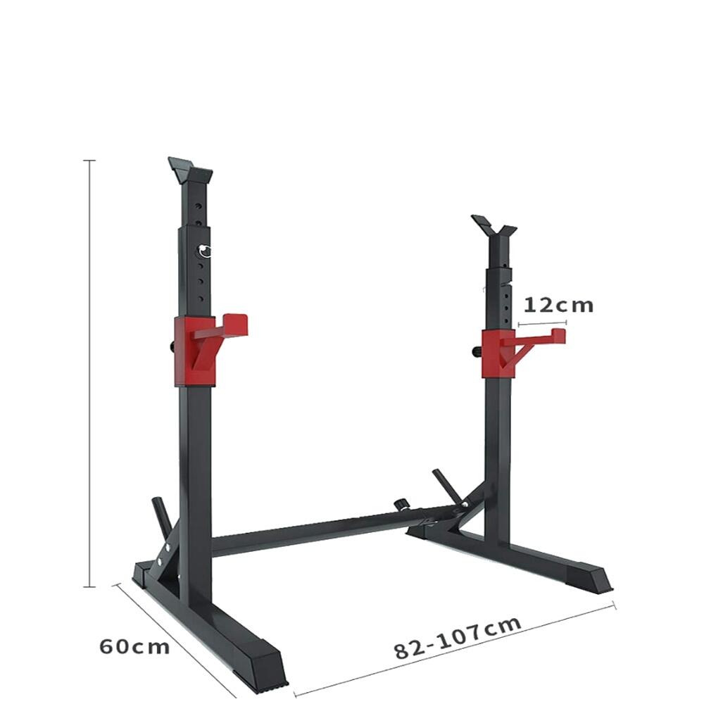 Soporte Rack Pesas Ajustable Negro Profesional Carga Máxima de 200 kg 3/4