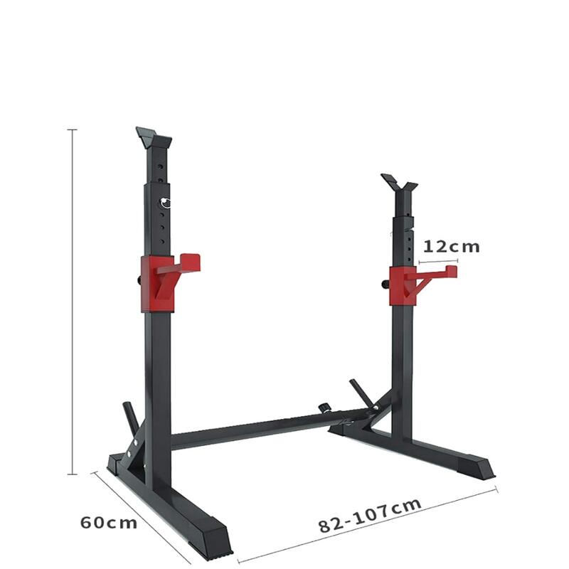 Soporte Rack Pesas Ajustable Negro Profesional Carga Máxima de 200 kg