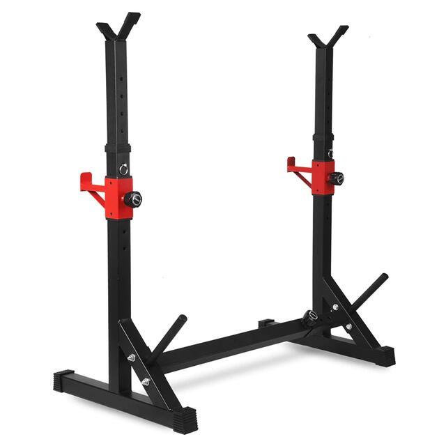 Soporte Rack Pesas Ajustable Negro Profesional Carga Máxima de 200 kg