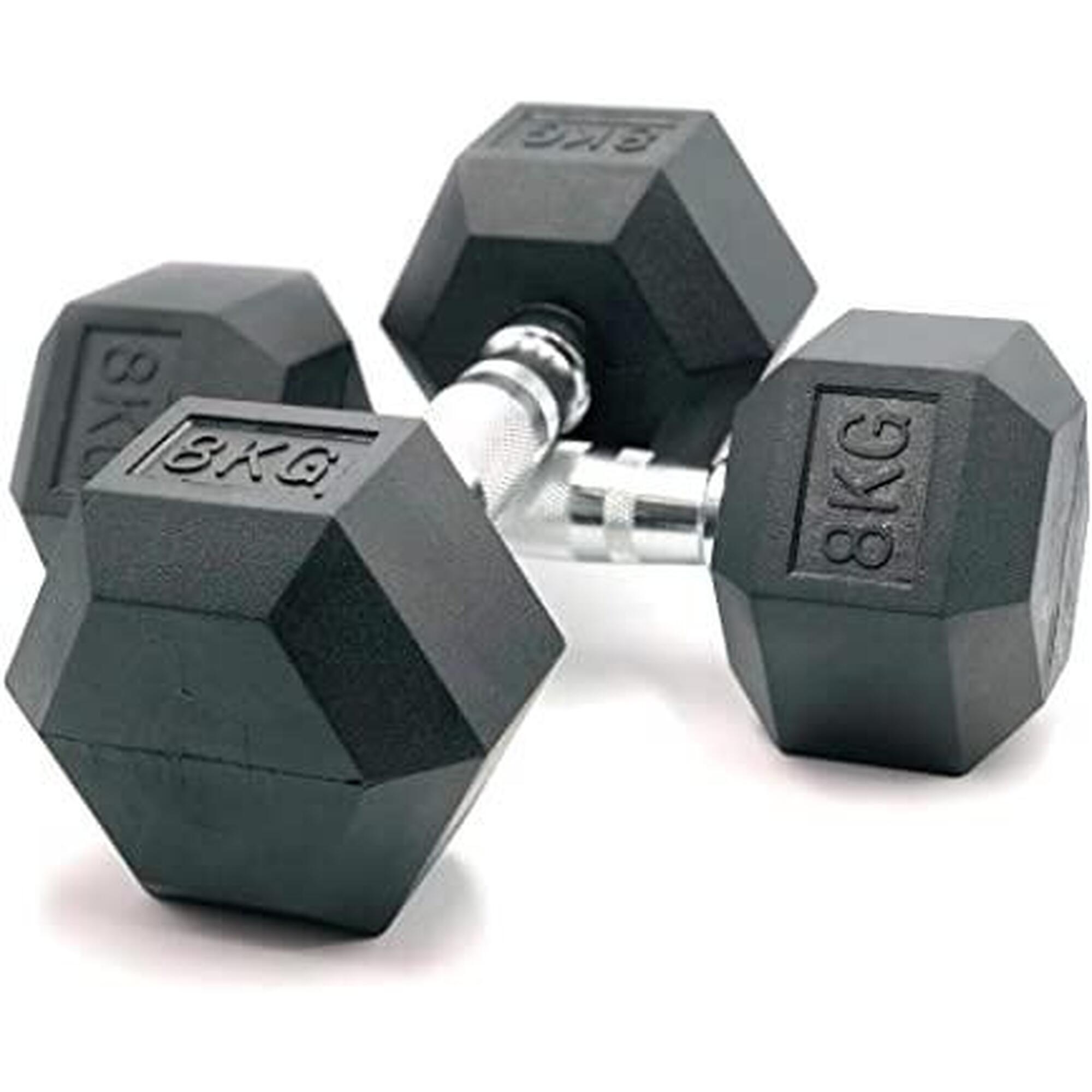 Mancuerna Hexagonal Singular Wod Dumbbell 8 Kg (Sin Logo) - Negro