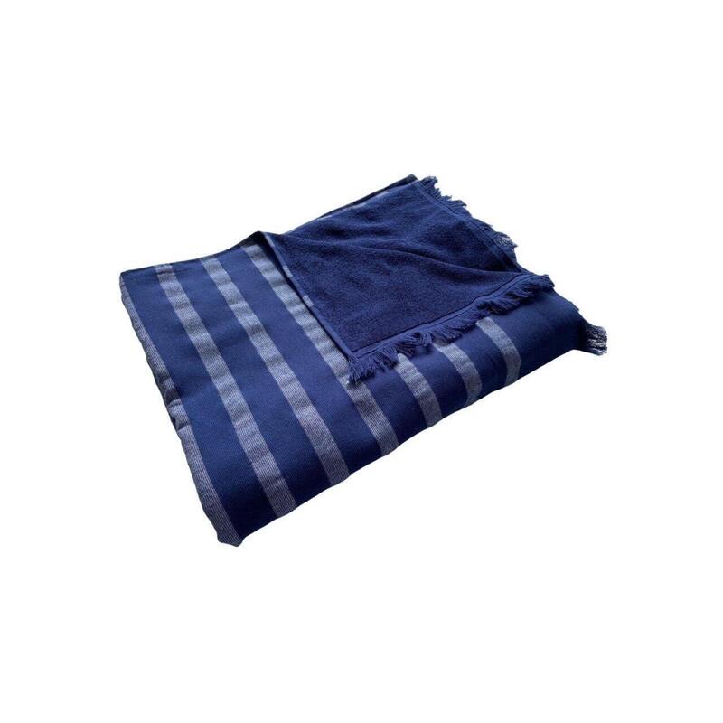 Alanya XL badstof gevoerde handdoek Navy 140x180 380g/m²