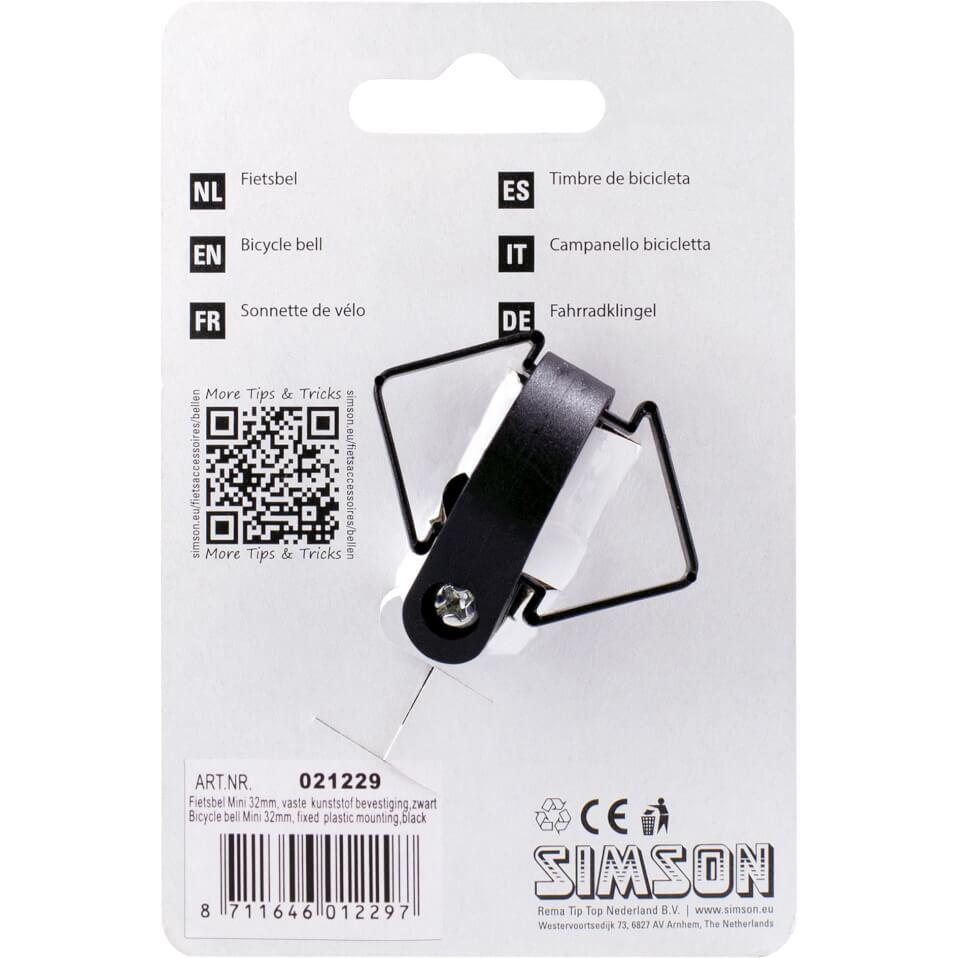 Simson Bicycle Bell Mini 32 mm schwarz 3/5