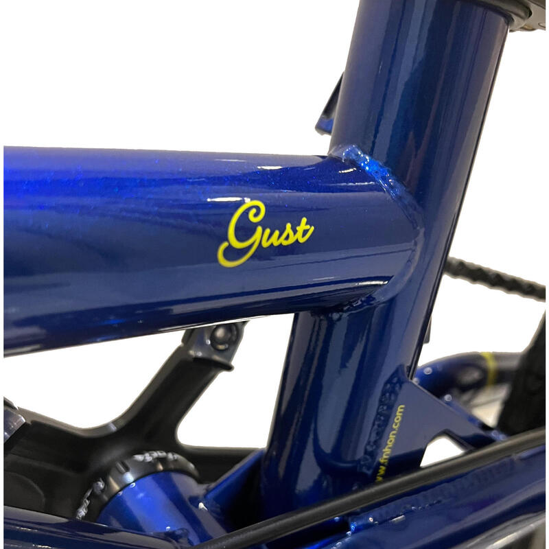 (Unassembled)GUST 349 16" Hydraulic Disc Brake 9s with stand Folding Bike - Blue
