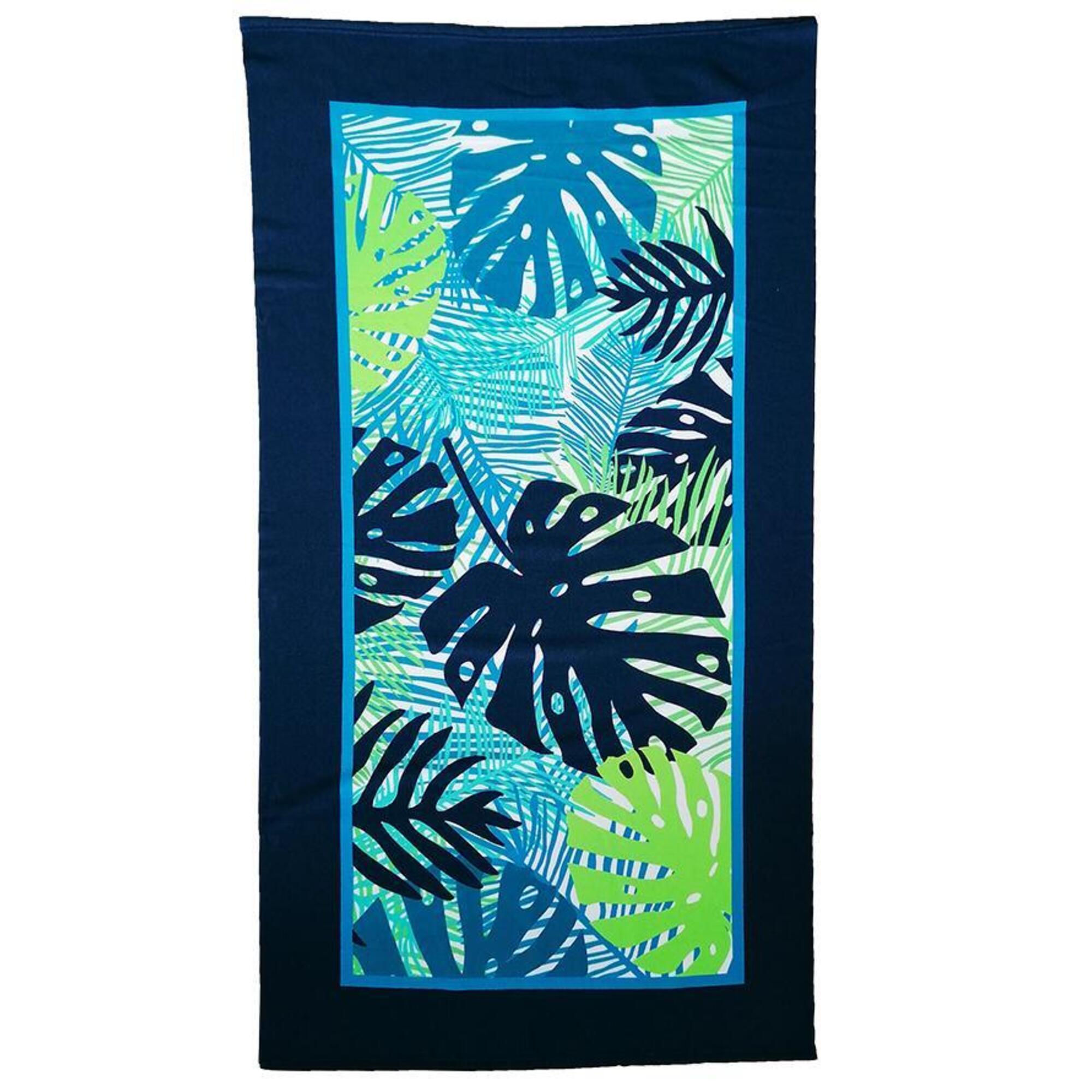 Serviette de plage en microfibre imprimée "Tropical Leaves" 100% Polyester