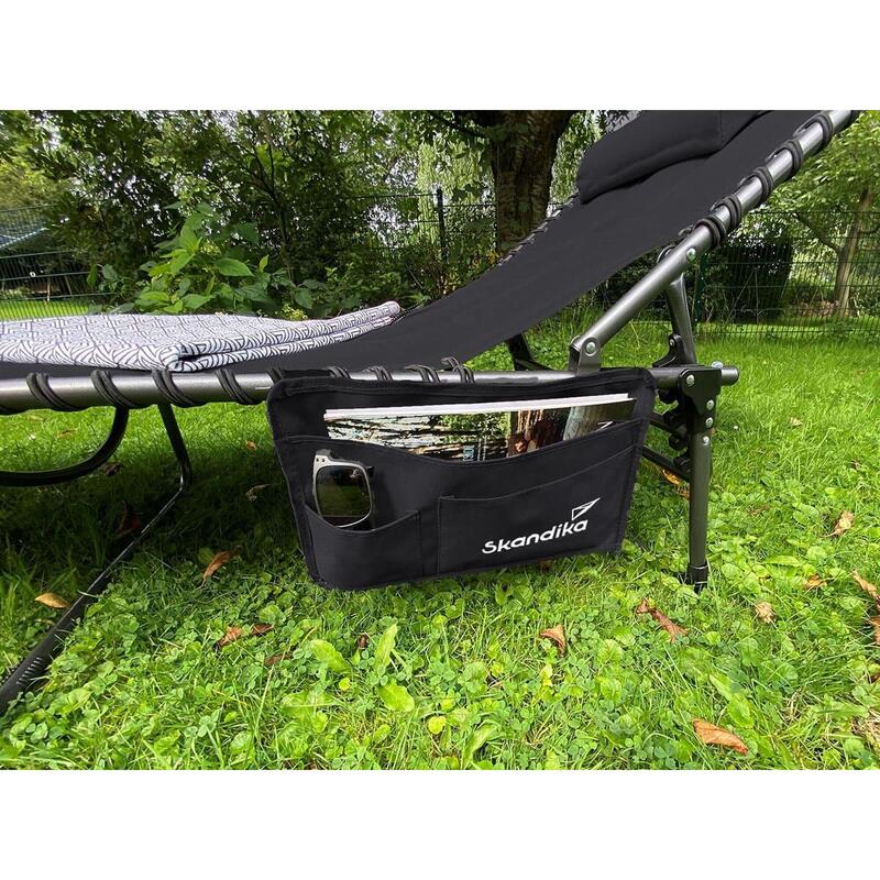 Tumbona de Camping Plegable Torget Acolchable y con Reposacabezas Negro