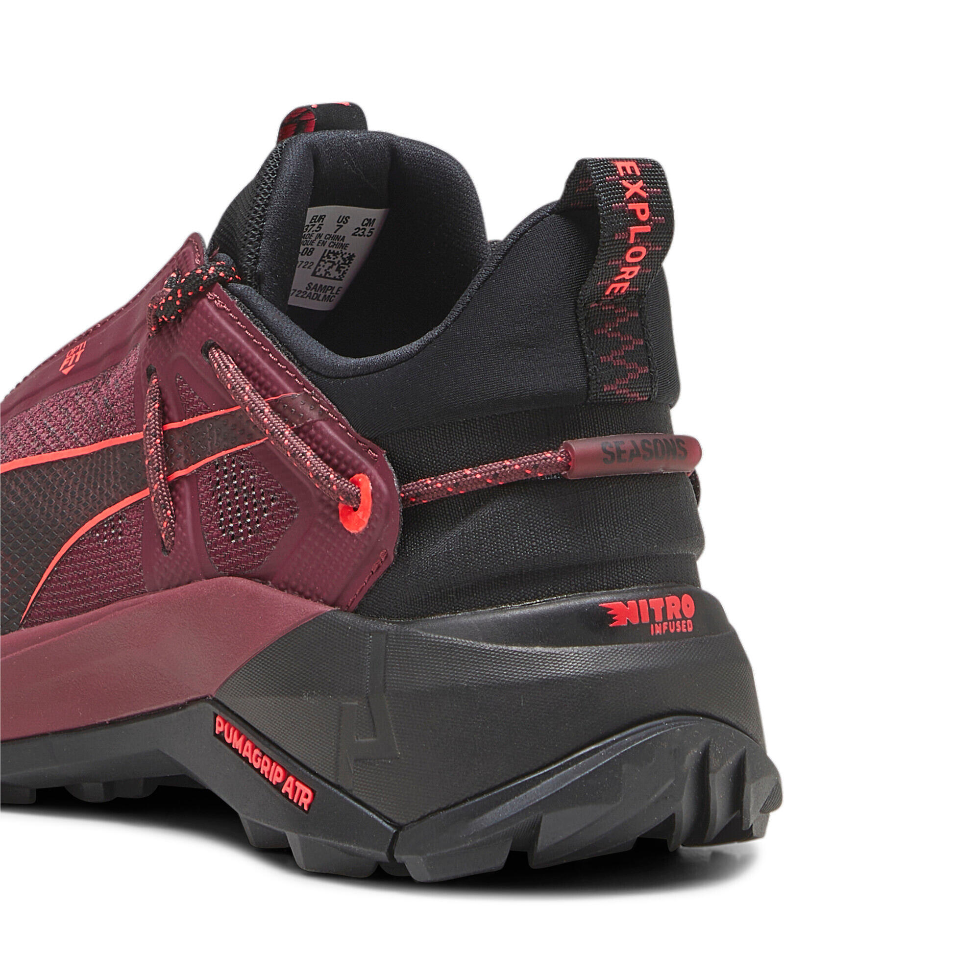 Zapatos de senderismo PUMA Womens Explore NITRO - Dark Jasper-Black-Fire Orchid 5/7