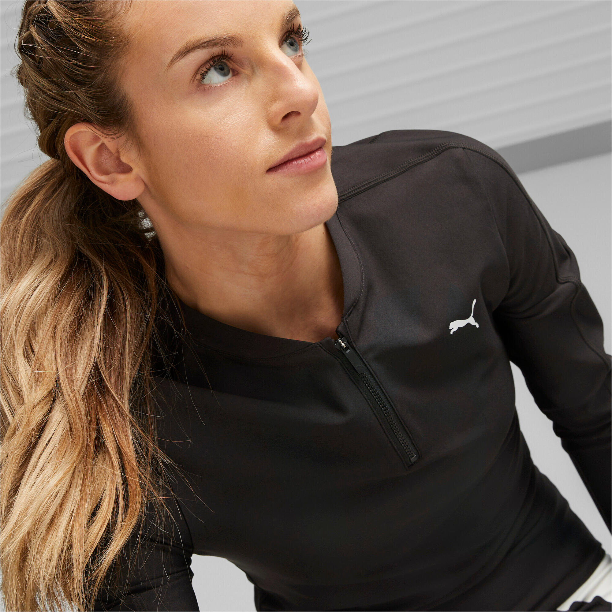 PUMA FIT Eversculpt Training Top Quarter-Zip - Preto-Branco 4/7