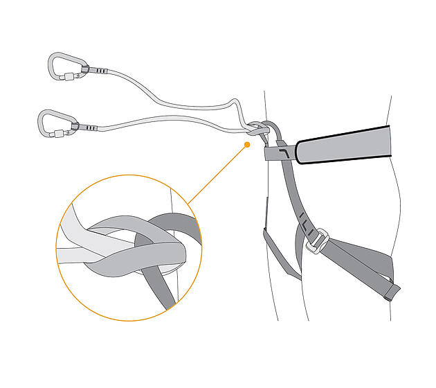 Sangle elástica de seguridad Bungee Singing Rock ligera para longes y anclajes 4/4