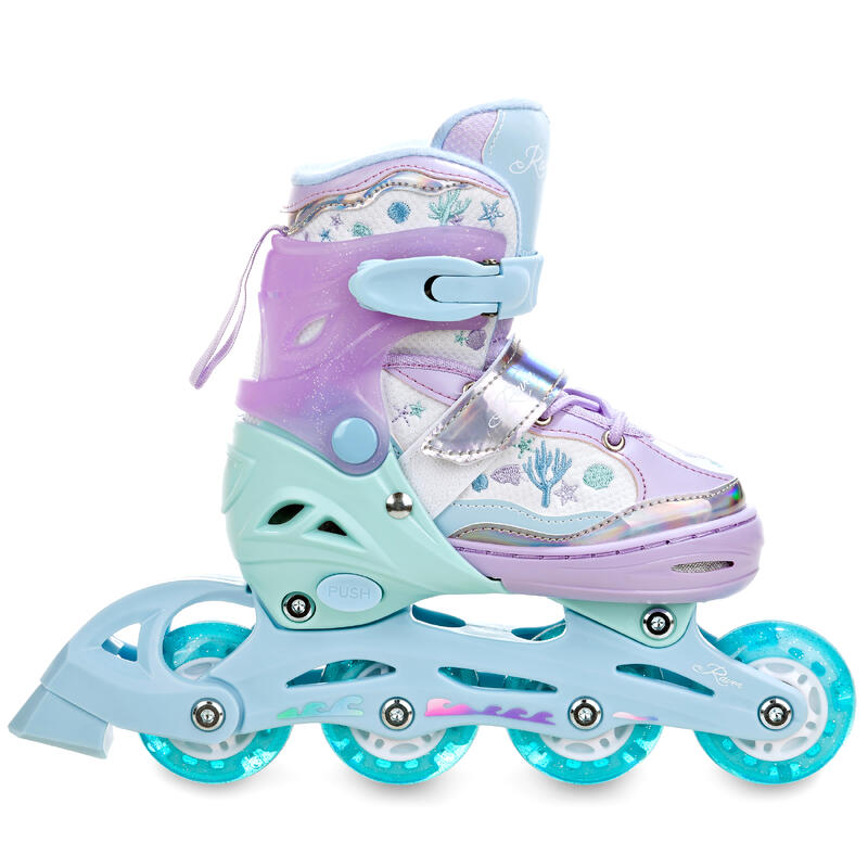 Patines Ajustable 4en1 Ruedas LED Isla Morado/Menta