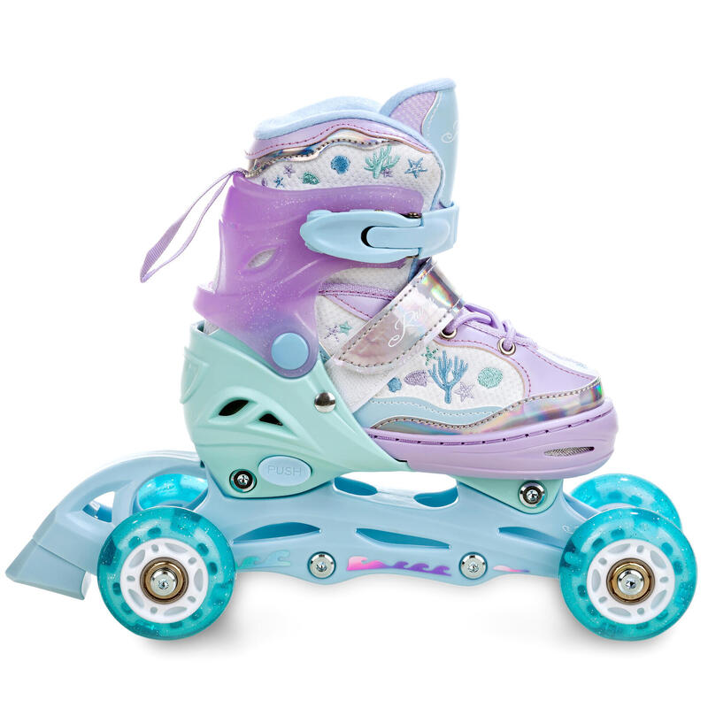 Patines Ajustable 4en1 Ruedas LED Isla Morado/Menta