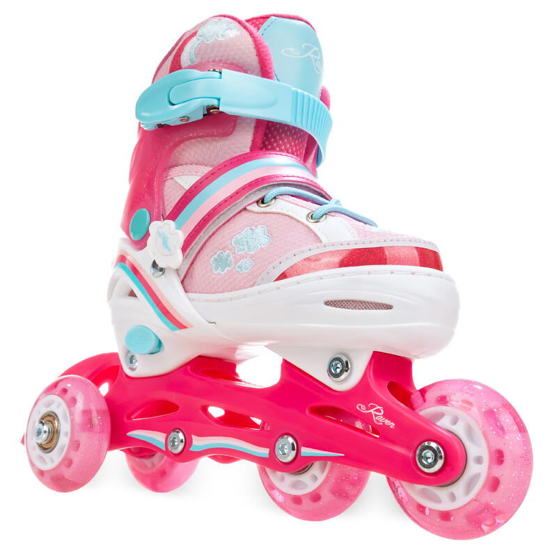 Patins de rodas Patins ajustáveis 4 em 1 Raven Zoya Roda LED