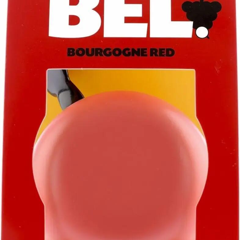 NietVerkeerd Ding-Dong Bicycle Bell, 80 mm Steel, 22.2 mm Clamp, Burgundy Red.