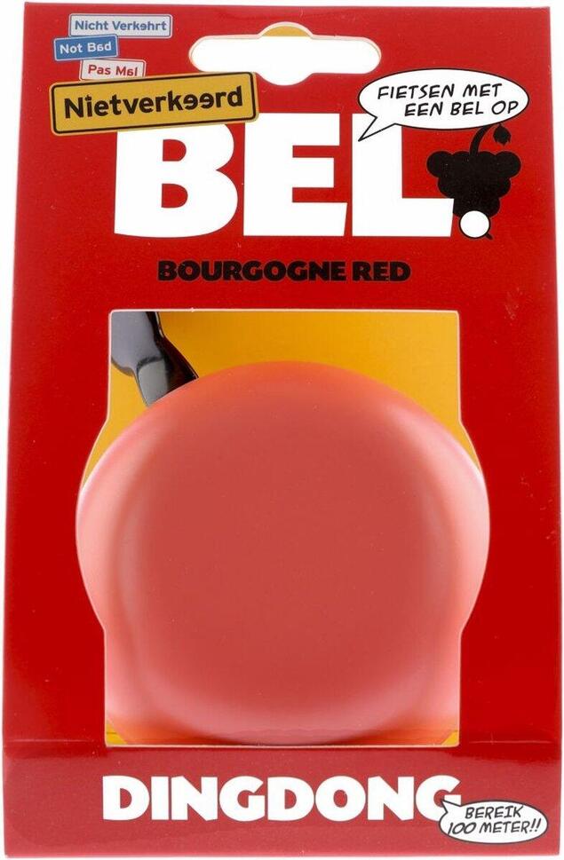 Dzwonek Rowerowy Ding Dong Burgundy Red 80 Mm - Czerwony Mat thumbnail