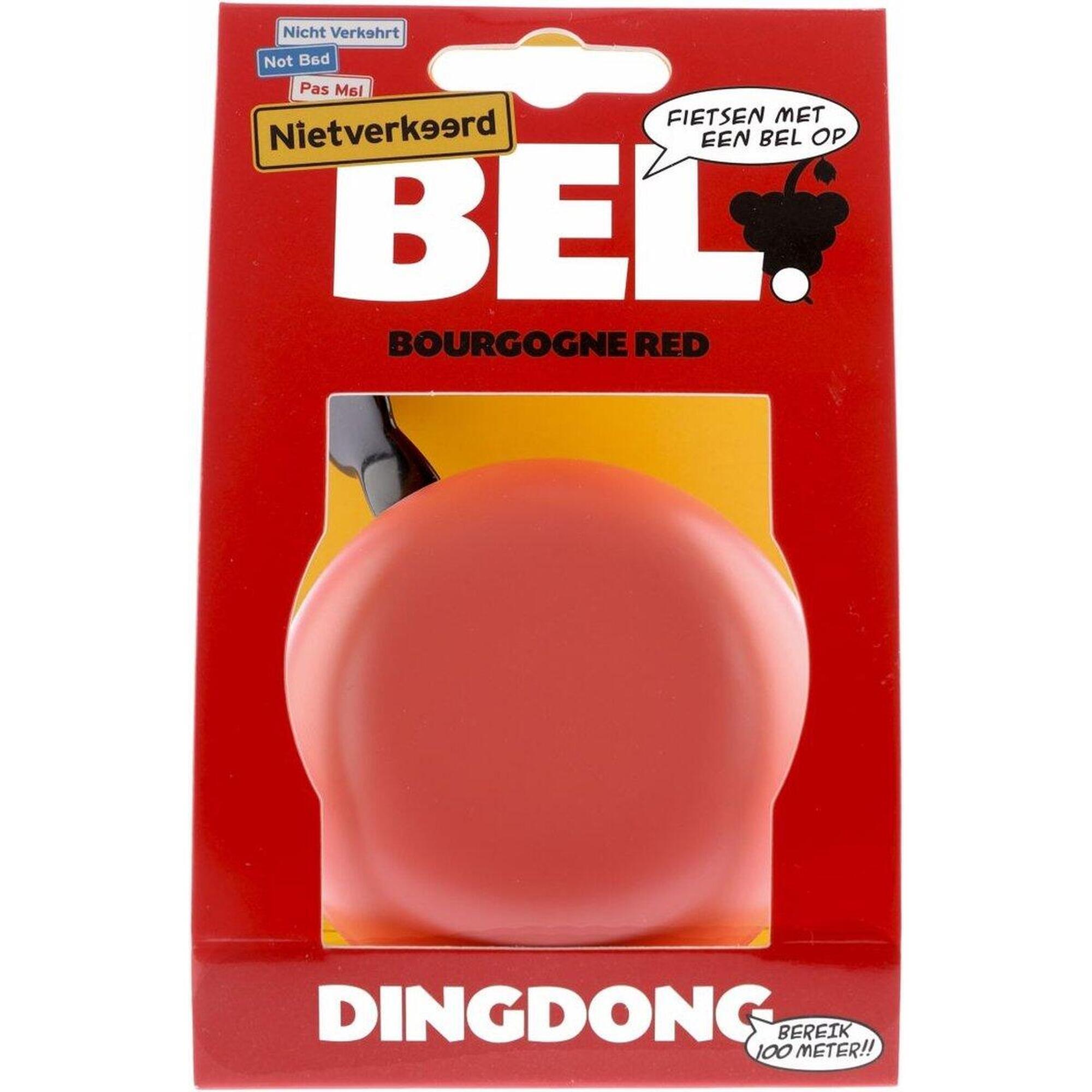Dzwonek Rowerowy Ding Dong Burgundy Red 80 Mm - Czerwony Mat