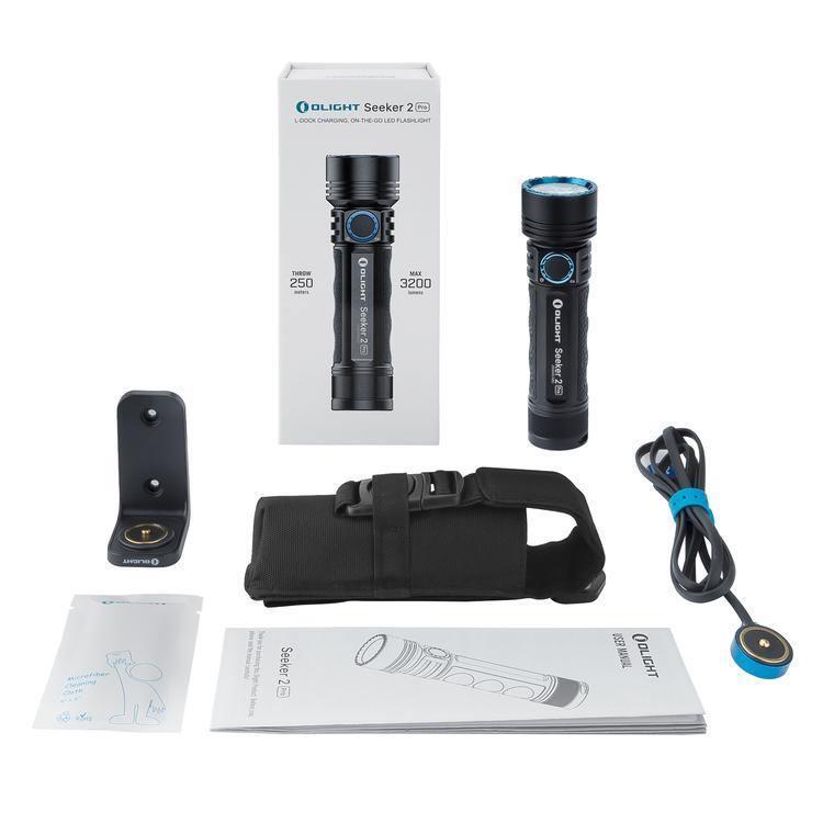 Lanterna LED de mano SEEKER 2 Pro 3200 lum. con base de carga Olight Preta