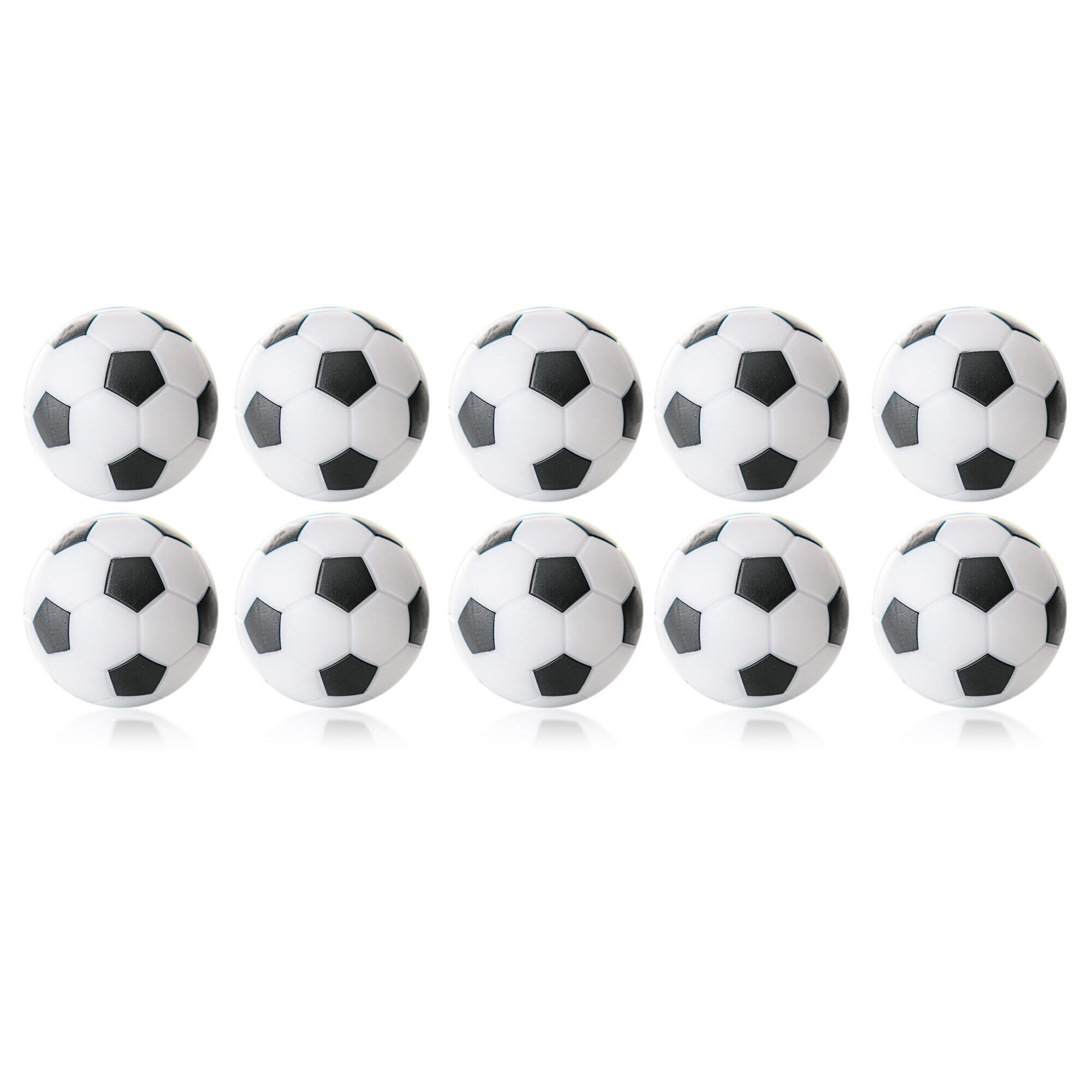 ROBERTSON Tafelvoetbal Ballen - 35 mm - Wit / Zwart - 10 stuks
