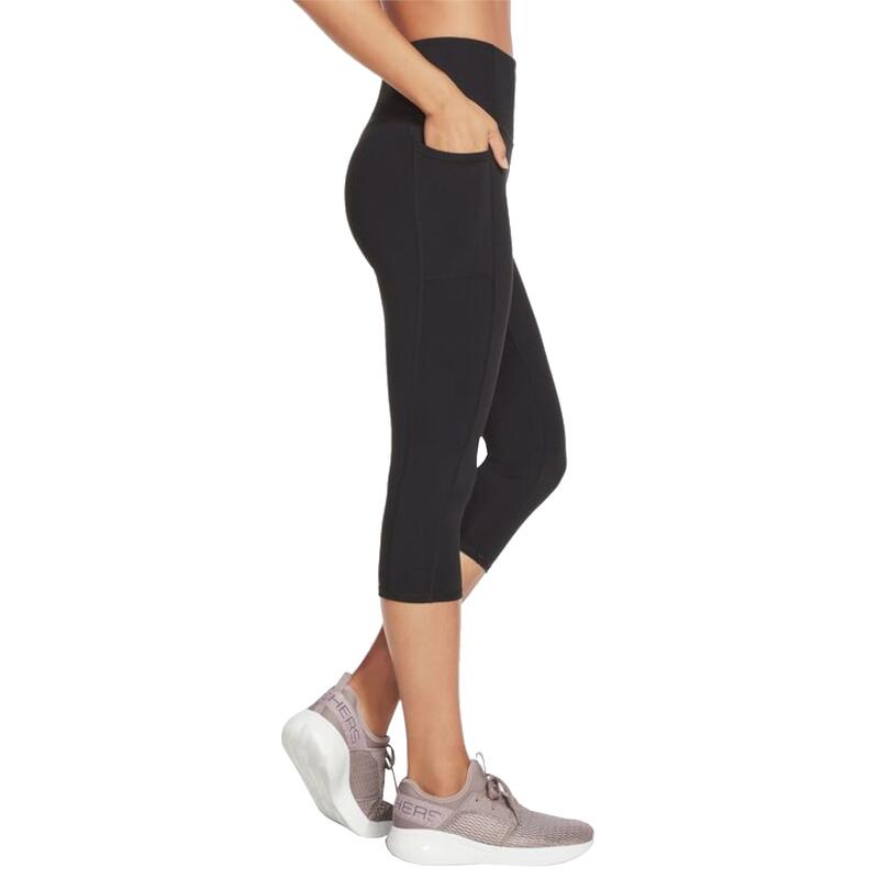 Női rövidnadrág, Skechers Go Walk High Waisted Capri Short, fekete