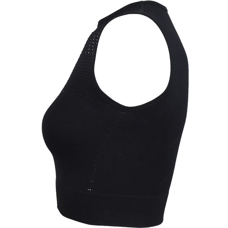 Női sportmelltartó, GymHero L.A Classic Top Long Bra, fekete